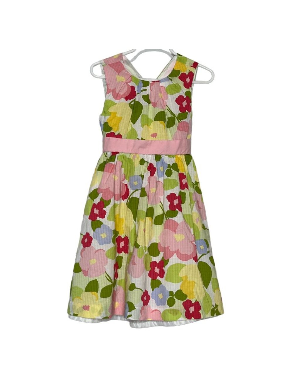 Crazy 8 Girls Floral Dress Size 5 Pink Yellow Sleeveless Fit Flare